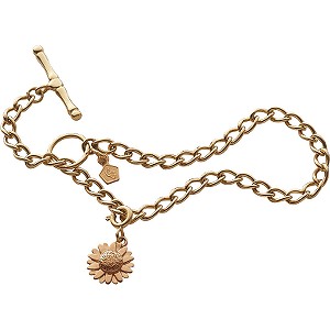 9ct Two-colour Gold Daisy Charm Bracelet