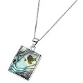 Silver Abalone Rectangular Pendant