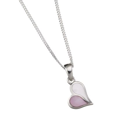 Sterling Silver Mother-of-pearl Heart Pendant