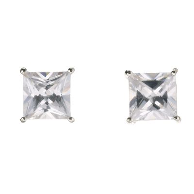 Silver 7mm Cubic Zirconia Stud Earrings - Product number 5391148