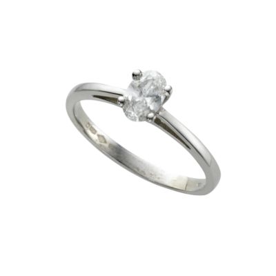 Platinum third carat oval cut diamond solitaire ring - Product number 5392608