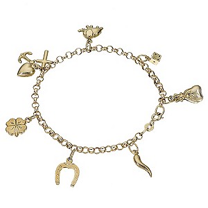 Unbranded 9ct Yellow Gold Lucky Charm Bracelet