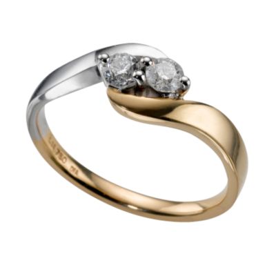 18ct two-colour gold third carat diamond ring - Product number 5396557