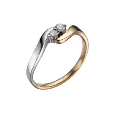 18ct white gold two-colour diamond ring - Product number 5396824