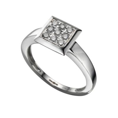 18ct white gold quarter carat diamond cluster ring - Product number 5396956