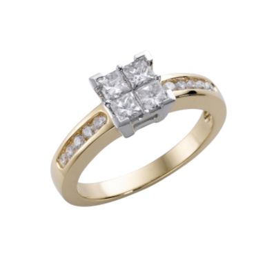 18ct two-colour gold three quarter carat diamond ring - Product number 5397731