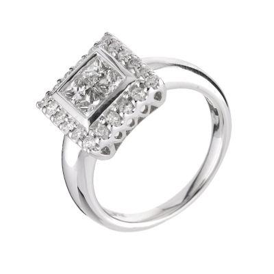 18ct white gold one carat diamond ring - Product number 5398002