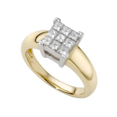 18ct gold three quarter carat diamond ring