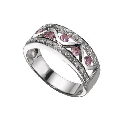9ct white gold sapphire and quarter carat diamond ring - Product number 5400112