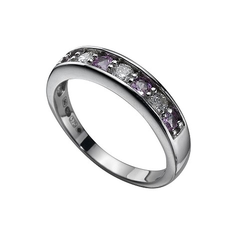 9ct white gold pink sapphire and diamond ring