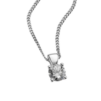 Platinum half carat diamond solitaire pendant - Product number 5402743
