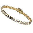 9ct gold three quarter carat diamond tennis bracelet