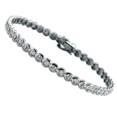 9ct white gold quarter carat diamond tennis bracelet - Product number 5402824