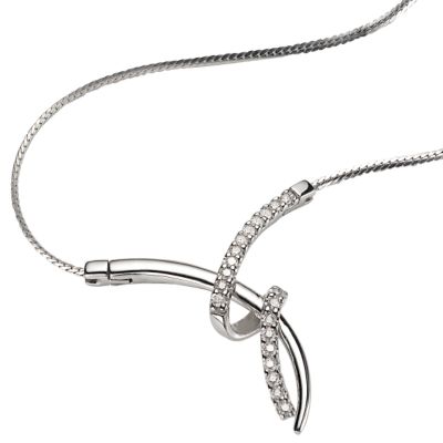 9ct white gold fifth carat diamond necklace - Product number 5403049