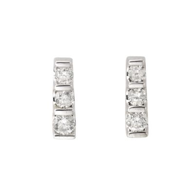 9ct white gold half carat diamond three stone earrings - Product number 5403111