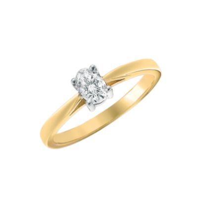 18ct gold third carat oval diamond solitaire ring - Product number 5403685