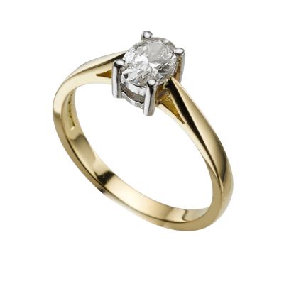 18ct gold half carat oval diamond solitaire ring - Product number 5403952