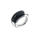 ck Ellipse black glass ring - size P/Q