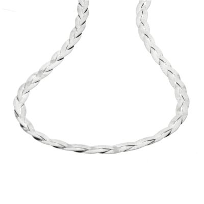 Unbranded 9ct White Gold 17 Braided Herringbone Necklace