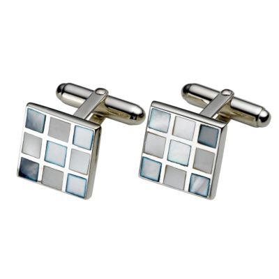 Sterling silver blue mother of pearl cufflinks
