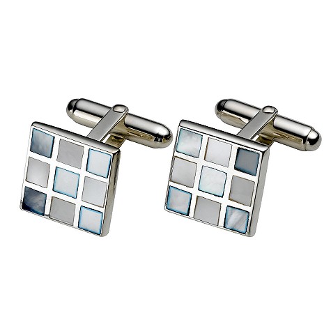 Sterling silver blue mother of pearl cufflinks