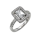 9ct white gold cubic zirconia ring