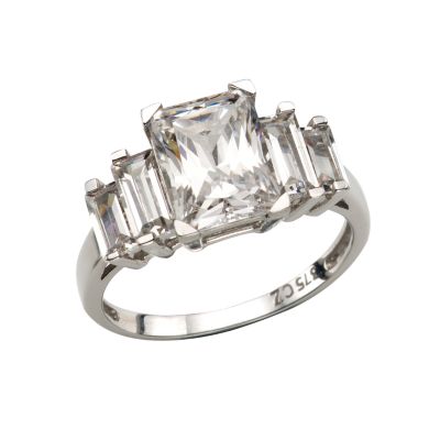 9ct white gold cubic zirconia ring - Product number 5411157
