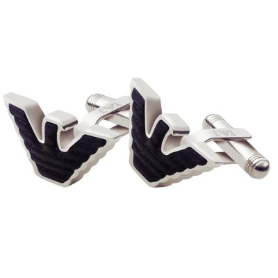 Emporio Armani men's sterling silver logo cufflinks