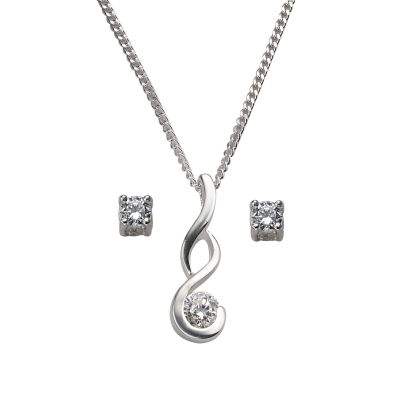 Flame Pendant and Stud Earrings Set - Product number 5415667