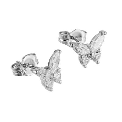 9ct white gold cubic zirconia butterfly earrings - Product number 5416272