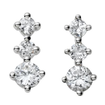 9ct white gold cubic zirconia earrings