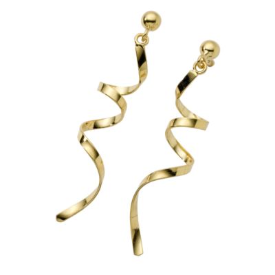 9ct gold corkscrew earrings