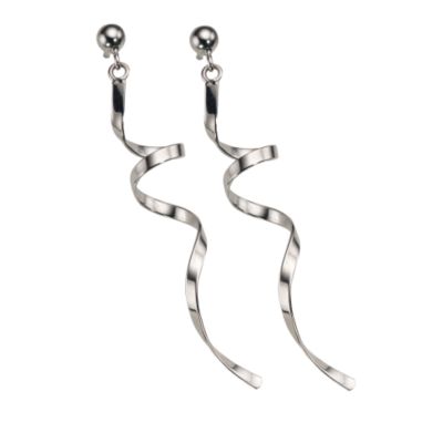 9ct white gold corkscrew earrings - Product number 5416361