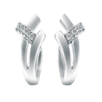 9ct white gold diamond earrings - Product number 5416795