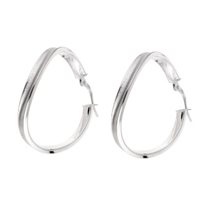 9ct white gold grooved creole earrings - Product number 5417147