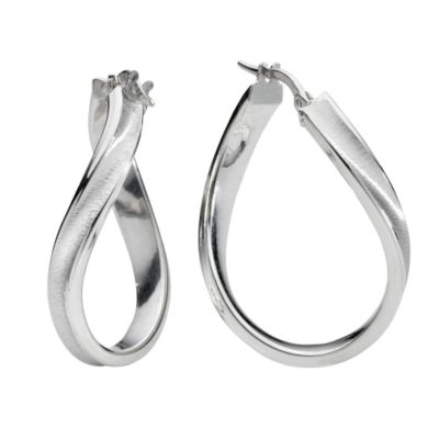 9ct white gold hoop earrings