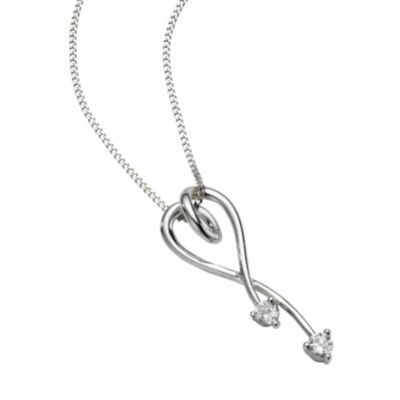 9ct white gold heart cubic zirconia pendant - Product number 5417805