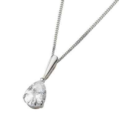 9ct white gold cubic zirconia pendant - Product number 5417813