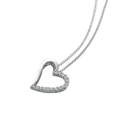 9ct white gold diamond heart pendant - Product number 5418054