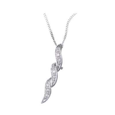 9ct white gold diamond twist pendant - Product number 5418216