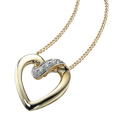 9ct gold diamond heart pendant - Product number 5418232