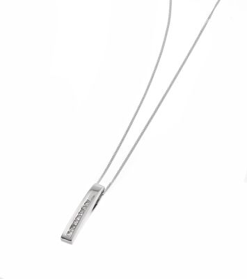 9ct white gold diamond ingot pendant - Product number 5418402