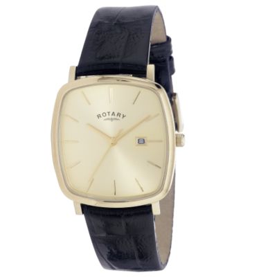 Rotary Windsor men's gold-plated leather strap watch - Product number 5419743