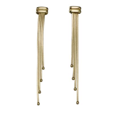 18ct gold strand drop earrings
