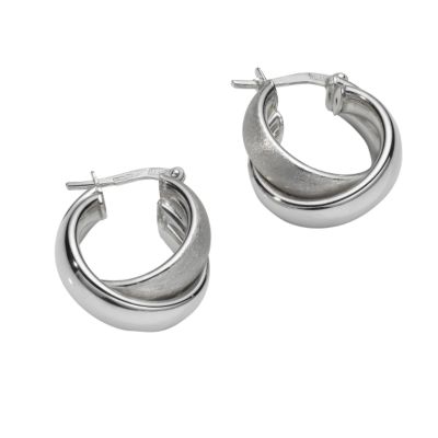 18ct white gold hoop earrings