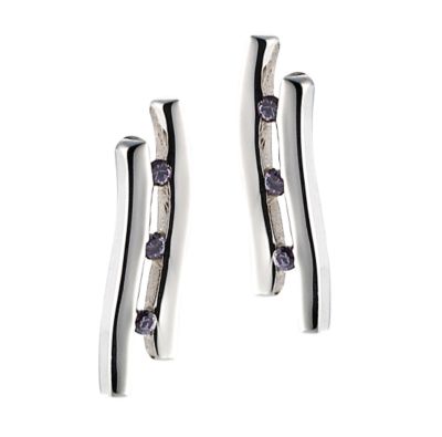 Sterling Silver Lavender Cubic Zirconia Earrings - Product number 5423376