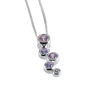 2 Blue Sterling Silver Pink and Lavender Sapphire Pendant