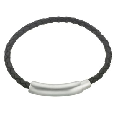 Black Woven Leather Bracelet