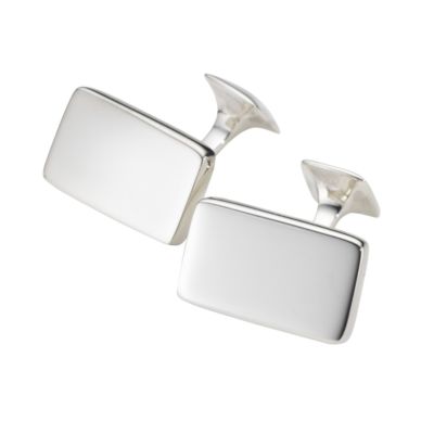 Sterling silver rectangular cufflinks