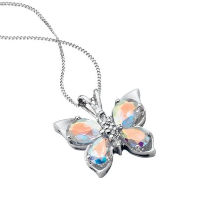 H Samuel 9ct White Gold Rainbow Mist Topaz Pendant